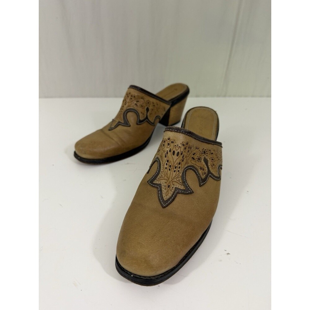 Sonora by Double H Womens Western Mules Boots Brown Leather Slip-On size 8 M